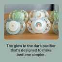 Tommee Tippee Night Time Pacifier, 18-36 Months, Symmetrical Silicone Baglet, BPA-Free Binkies, Glow in The Dark Technology, Green Rainbow, Pack of 6