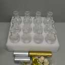 Clear Glass Bottles 3 oz - 100ml [Pack of 12] for Wine Beverages Drinks Oil Vinegar Kombucha Beer Water Soda with Cork Stopper Airtight Lid