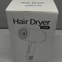 Foldable Portable Ionic Hair Dryer 1600W - Compact Mini Blow Dryer with Diffuser, Concentrator & Comb Nozzle, Intelligent Temperature Control, Low Noise for Home, Salon & Travel (PinkGrey)