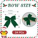 AIMUDI Green Bows for Christmas Tree 5'' Dark Green Hand Felted Christmas Bow for Gift Wrapping Premade Bow for Presents Crafts Wreaths Fireplaces Winter Holiday Christmas Decorations, 24 PCs