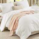 WRENSONGE Queen Comforter Set-3 Pieces Soft Comforters Queen Size Bedding | All Seasons Prewashed Cozy Down Alternative Lightweight Comforter Sets with 2 Pillow Shams, Arctic White