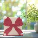 Aimto Pink Napkin Holder for Table - Decorative Bow Design Napkins Holder for Paper Napkins, Elegant Restaurant & Dining Table Accessory, 4.7 x 4 Inches (Rose Pink)