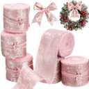 Suncalla 30 Yards Shimmery Chiffon Silk Ribbons for Xmas Tree Decoration Wedding Decor Invitations Bridal Flower Bouquets Gift Wrapping DIY Crafts(Rose Gold)
