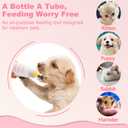 Xuanda Kitten Bottle Feeding kit with Feeding Nipple and Syringe, Soft Silicone Nursing Pet Feeding Bottle, Ventilation Valve Resistant Tearing for Small Puppies, Kittens, Rabbit (M Nipple-Yellow)