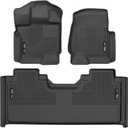 Husky Liners Weatherbeater Floor Mats | Fits 2015-2025 Ford F-150 SuperCab | Front & 2nd Row, 3-pc Black - 94051