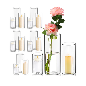18 Pack Glass Cylinder Vases Set, 6,8,10 Inch Clear Cylinder Vases Candle Holder for Centerpirces Decoration, Tall Clear Flower Hurricane Candle Holder for Wedding Party Home Decor 18 Pack Glass Cylinder Vases Set, 6,8,10 Inch Clear Cylinder Vases Candle Holder for Centerpirces Decoration, Tall Clear Flower Hurricane Candle Holder for Wedding Party Home Decor