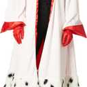 Cruella De Vil Coat Costume Accessory with Gloves, Official Disney Cruella Coat and Gloves Set (M (8-10))