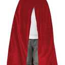 candyfouse Enchanting Halloween Kids Velvet Cloak, Premium Cosplay Cape, Magical Dress-Up Costume, Ages 3-16,Witch Vampire (100cm, Red)