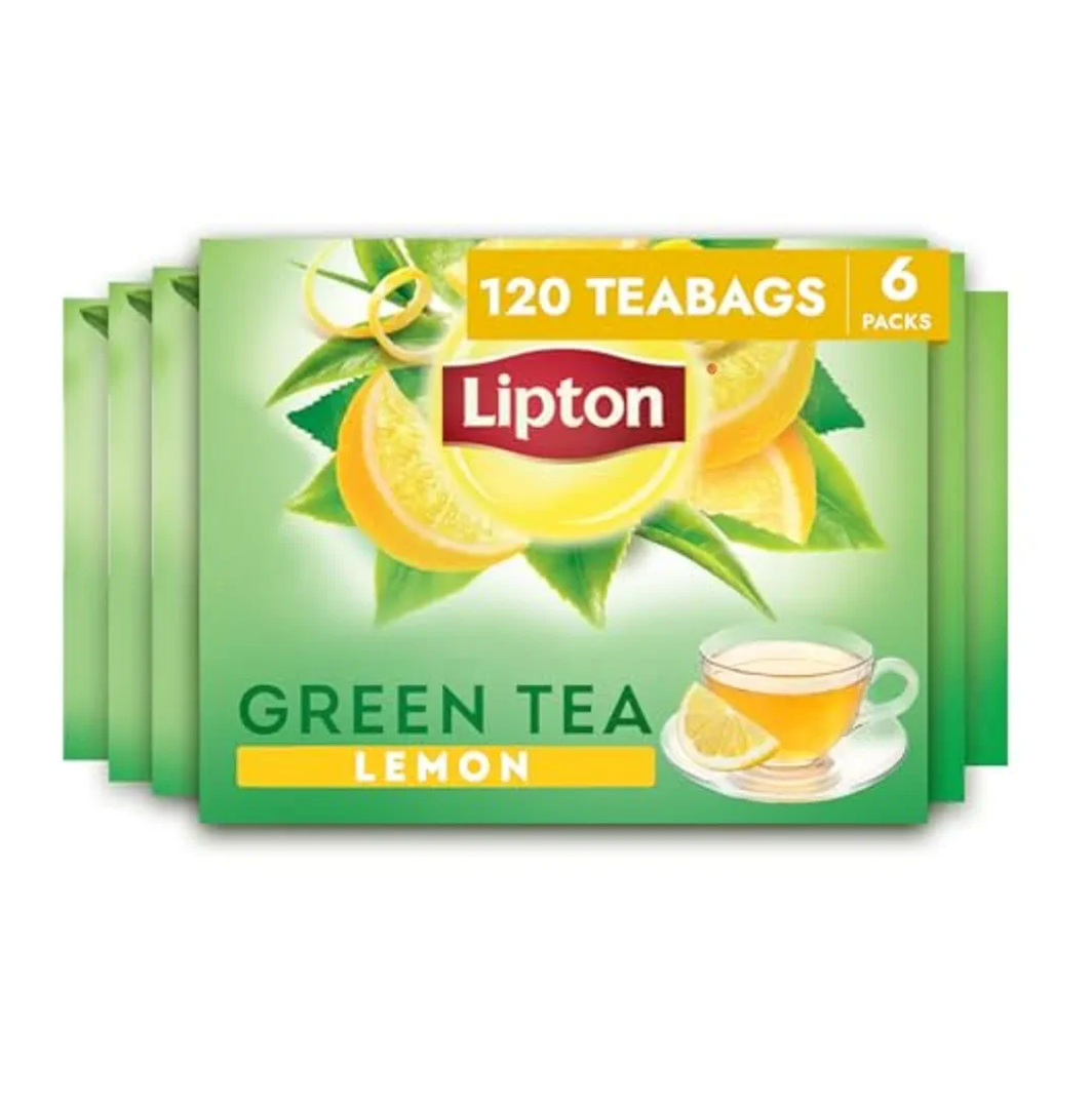Lipton Lemon Green Tea Bags, Flavored, Unsweetened Teabags for Hot Tea or Iced Tea with Caffeine and Flavonoids, 120 Total Tea Bags (20ct - Pack of 6)