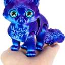 7.48Inch 3D Printed Cat, 3D Printed Animals, 3D Printed Fidget Toys Flexible Joints Blue Purple