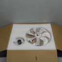 Chandelier Ceiling Fan, 20" Farmhouse Fandelier Ceiling Fans with Lights, Rustic Hanging Geometric Pendant Light Fixture for Bedroom, Dining Room, Kitchen Island, Foyer, Hallway-Rustic White