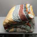 Cottolester Boho Comforter Set King Size 8 Piece Bed in a Bag Bohemian Striped Bedding Quilt Set Aqua Paisley Floral Comforter and Sheet Set,Soft Microfiber Complete Bedding Sets for All Season