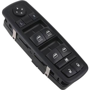 Driver Side Power Master Window Switch - Compatible with 2015-2017 Chrysler 200, 2011-2020 Chrysler 300, 2011-2019 Dodge Charger, 2016-2022 Ram 1500 2500 3500, 2011-2021 Jeep Grand Cherokee 68231805AA