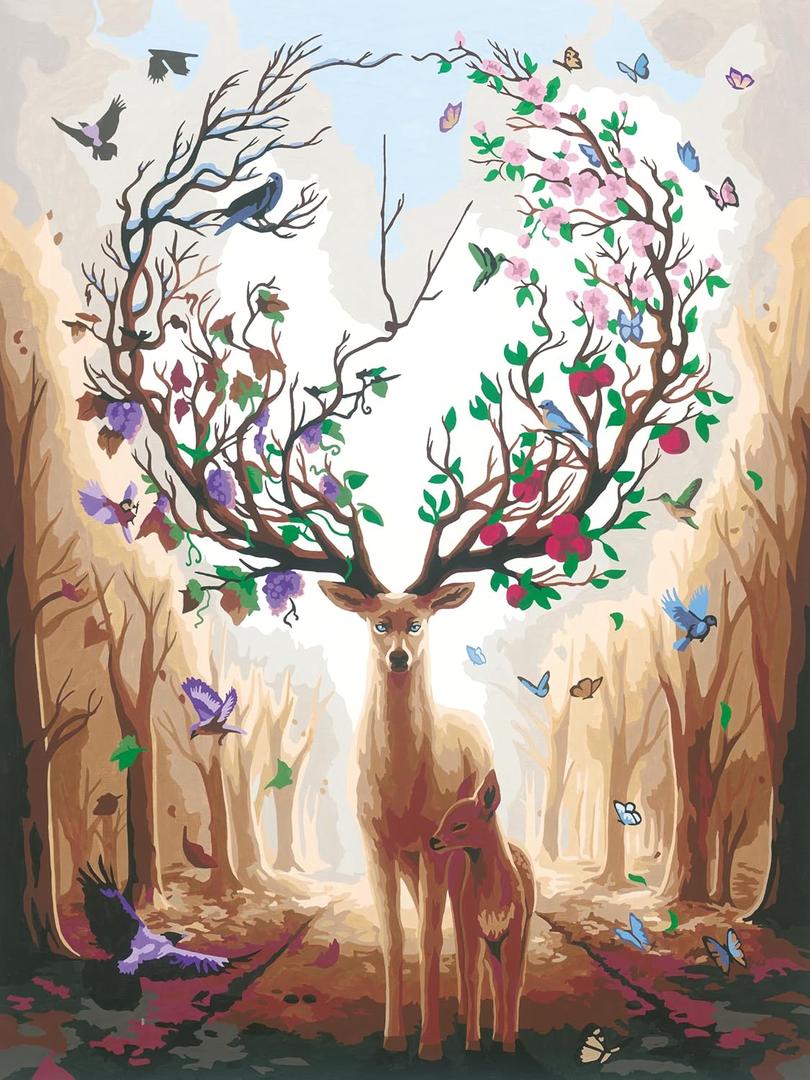 Ravensburger Relax CreArt Magnificent Encounter Canvas Paint by Numbers Kit | Perfect DIY Art Gift for Adults, Stress Relief, and Creative Hobby