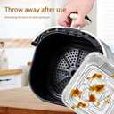Non-Stick Disposable Air Fryer Aluminum Foil Liners Square 50PCS, Oil-Proof Aluminum Foil Tin Box Also for Steamer Basket Instant Pot Oven & Grill (6 * 6 Inch-Square)