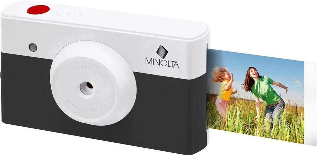 Minolta Instapix Instant Print Digital Camera - Colorful Photos, 2.1x3.4 inch Prints, 10MP, 1.7 Display, Bluetooth, Portable, Ideal Gift (Charcoal)