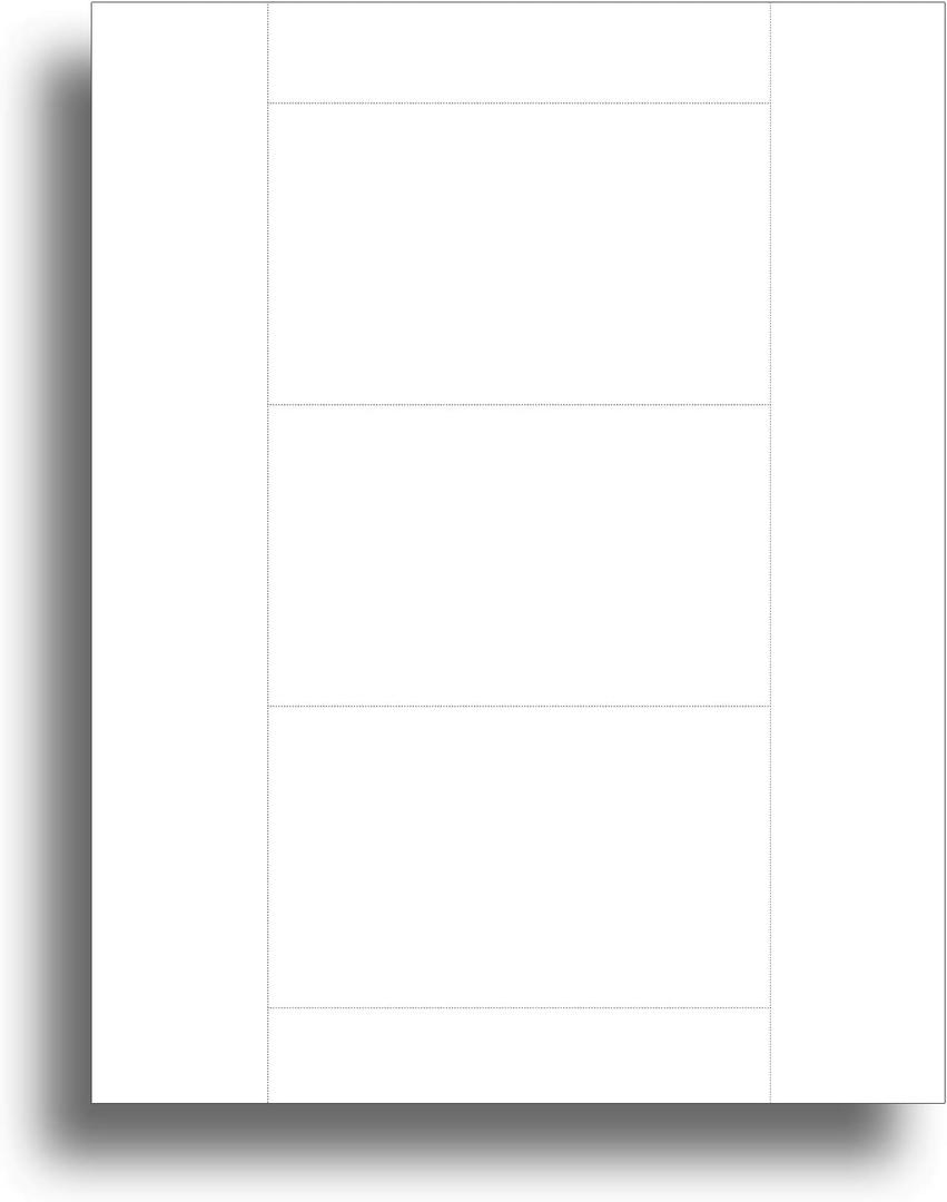 Blank White Printable 3" x 5" Index Cards For Inkjet/Laser Printers - 3 per sheet (100 Sheets / 300 Index Cards) White Blank White Printable 3" x 5" Index Cards For Inkjet/Laser Printers - 3 per sheet (100 Sheets / 300 Index Cards) White