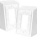 10 Pack Pure White Classic Petal Relief Design Style Decorative Outlet Covers, Light Switch Cover, Electrical Outlet Cover for Home Decor, 1 Gang Mid-Size 3.1''W*4.9''H