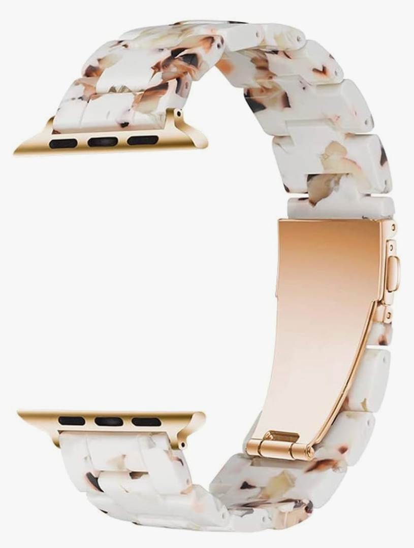 Resin LightWeight Band with Steel Clasp for Apple Watch Series 11/10/9/8/7,Ultra 3/2/1,SE 3/2/1 [2025]