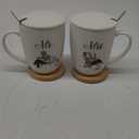 MR MRS Coffee Mugs+Wedding Champagne Flutes set of 2