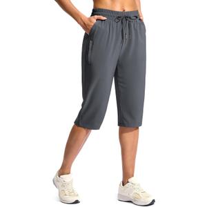 G Gradual Women's 15" Long Shorts Below The Knee Capri Lightweight Quick Dry Hiking Cargo Shorts for Women with 3 Pockets