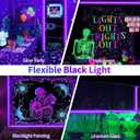 50 Foot Black Light Strip & Remote, 900LEDs, Dimmable 12V Flexible Black Lights for Glow Party, Bedroom, Halloween, Fluorescent Tapestry Poster, 3 Lighting Modes, Non-Waterproof
