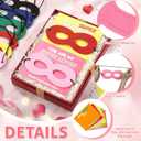 24 Pcs Class Valentines Day Gifts for Kids Colorful Felt Eye Masks for Party Kids with Valentine Gift Cards Photo Props Dress up Cosplay Felt Masks Costume for Classroom Exchange Birthday