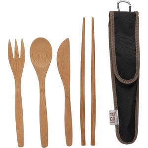 To Go Ware To Go Ware Reusable Bamboo Travel Utensils with Carrying Case & Carabiner Clip | Bamboo Utensils | Eco Friendly (1 count, Hijiki)