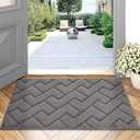 hicorfe Indoor Doormat, Odor-Free Door mat, Non Slip Door Mats 20"x32.5" Absorbent Resist Dirt Entrance Inside Floor Mats for Entryway Washable Low-Profile (Grey)