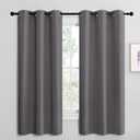 NICETOWN Grey Blackout Curtain Panels for Bedroom, Thermal Insulated Grommet Top Blackout Draperies and Drapes for Basement (2 Panels, W42 x L68-inch, Grey)