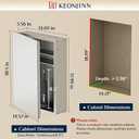 Keonjinn Small Medicine Cabinet with Mirror 14 x 18 Inch, Aluminum Frame