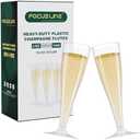FOCUSLINE 20 Pack 4.5 Oz Plastic Champagne Flutes, Clear Plastic Champagne Glasses, Disposable Toasting Glasses Recyclable Cups for Wedding Party