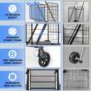 450lbs Capacity Shopping Cart,Upgrade Huge Grocery Cart on Wheels,Heavy Duty Foldable Utility Shopping Carts with Double Basket and 360 Rolling Swivel Wheels for Groceries Laundry Transport 1
