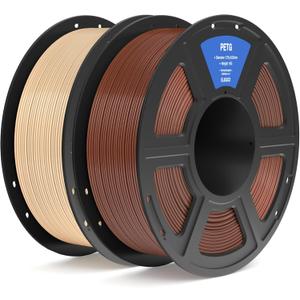 ELEGOO PETG Filament 1.75mm Brown & Beige 2KG, 3D Printer Filament Dimensional Accuracy +/- 0.02 mm, 2pcs 1kg Spool(2.2lbs) Fits for Most FDM 3D Printers
