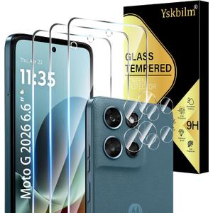 (3+2 Pack) Designed for Motorola Moto G 5G 2026 & Moto G Play (2026) Tempered Glass Screen Protector + Camera Lens Protector,[3D Touch][Bubble-Free][Anti-Scratch]