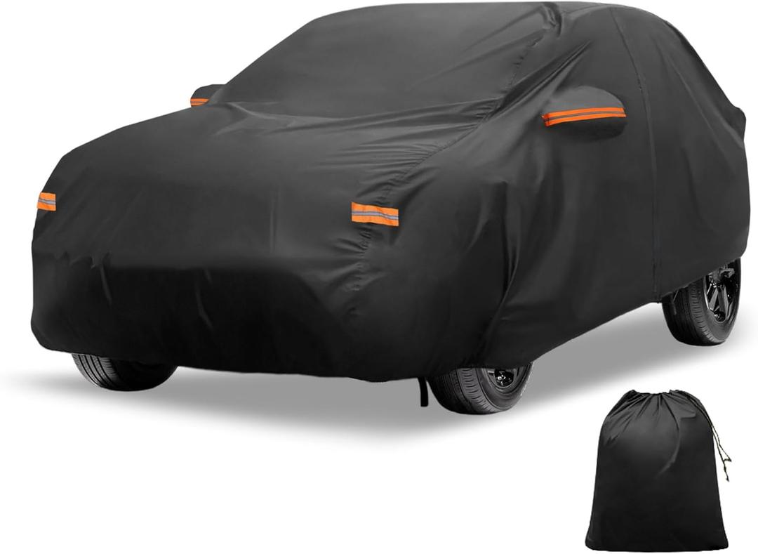 X AUTOHAUX Car Cover Outdoor Waterproof Sun Rain Snow Hail Protection with Left Side Door Zipper Aluminum Film for Kia NIRO