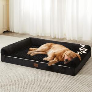 BFPETHOME Dog Beds for Large Dogs, Orthopedic Dog Bed for Medium Large Dogs,Big Waterproof Couch Pet Bed with Removable Washable Cover (36"L x 27"W x 6.5"Th, Black)