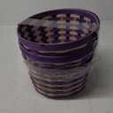 Easter Baskets with Hinged Handle - Round Woven Bamboo (Purple) 3 Pack