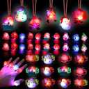 CCINEE 54pack Christmas Party Favors for Kids Light Up Necklace Lighted Rings LED Flash Bracelet Bulk Flashing Light Glow in the Dark Xmas Stocking Stuffers for Christmas Party Supplies