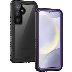 Lanhiem for Samsung Galaxy S24 Phone Case, IP68 Waterproof Dustproof, Built-in Screen Protector, Rugged Full Body Shockproof Protective Cover for Galaxy S24 5G 6.2 Inch, Purple