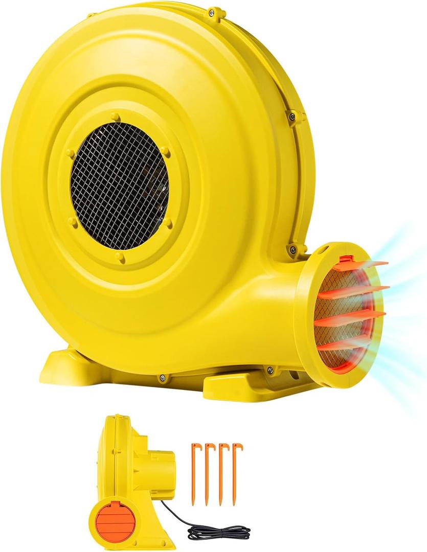 VEVOR Inflatable Blower, Dual-Power Bounce House Blower, 380W/590W/750W Pump Air Blower for Inflatables, Bouncy Castle Electric Fan for Bounce House, Waterslides