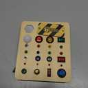 TINTECUSA Busy Board Montessori Toys for Toddler, Wooden Sensory Board Switch Toy with Shape Sorter LED Light Up Toys Educational Plane Travel Activity for Girls & Boys