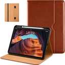 DTTO for iPad (A16) 11th Generation Case 11 Inch 2025, iPad 10th Generation Case 10.9 Inch 2022, Premium Leather Business Folio Stand Cover with Pencil Holder - Auto Wake/Sleep, Brown