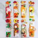 Winlyn 32 Sets Fall Crafts Kits DIY Fall Bookmarks Decorations Art Sets Maple Leaves Smile Face Owl Turkey Pumpkins Foam Stickers Arts and Crafts for Kids Thanksgiving Halloween Classroom Activities