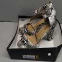 IDIFU IN5 Sabrina Platform Block Chunky High Heels Ankle Strap Heeled Sandals Sexy Wedding Party Dress Shoes for Women Open Toe Heels (9, Snake White)