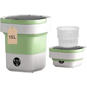 Portable Washing Machine Upgraded Large Capacity Foldable Mini washing machine, small washer for Baby Clothes, Underwear or Small Items, Apartment, Dorm,RV Travel laundry Gift Choice(Green)