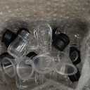 Potchen 12 Pcs Cube Shape Mini Salt and Pepper Shakers Bulk 0.5 oz Small Cube Glass Spice Shaker with Plastic Mini Funnels for Wedding Kitchen Restaurant Travel Camp Party (Black)