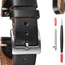 torbollo Soft Horween Leather Watch Strap for Women, 18mm Leather Watch Bands, Quick Release Handmade Soft Vintage Replacement