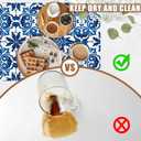 Dish Drying Mat Blue Portuguese Tiles Coffee Bar Mat for Countertop Absorbent Rubber Backed Hide Stain Dish Drainer Rack Pad Espresso Machine Cafe Table Dining Room Decoration 11.8 x 19.7 Inch