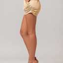 Conceited Women’s Shorts High Waisted with Pockets - Casual - Comfy - Lounge - Soft - Spandex - Beige Khaki - Small - Medium